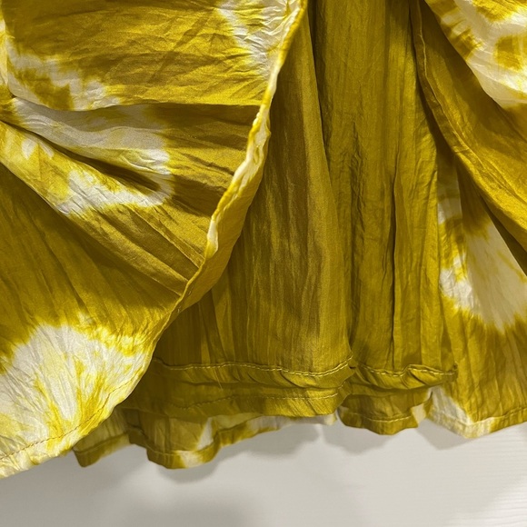 Bianco Levrin | 100% Silk Green Ikat Sleeveless Pintucked Blouse Small Artsy - Picture 9 of 11